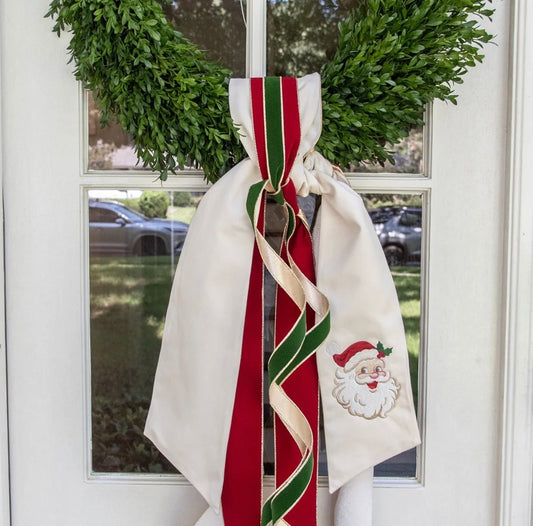 Vintage Santa Wreath Sash