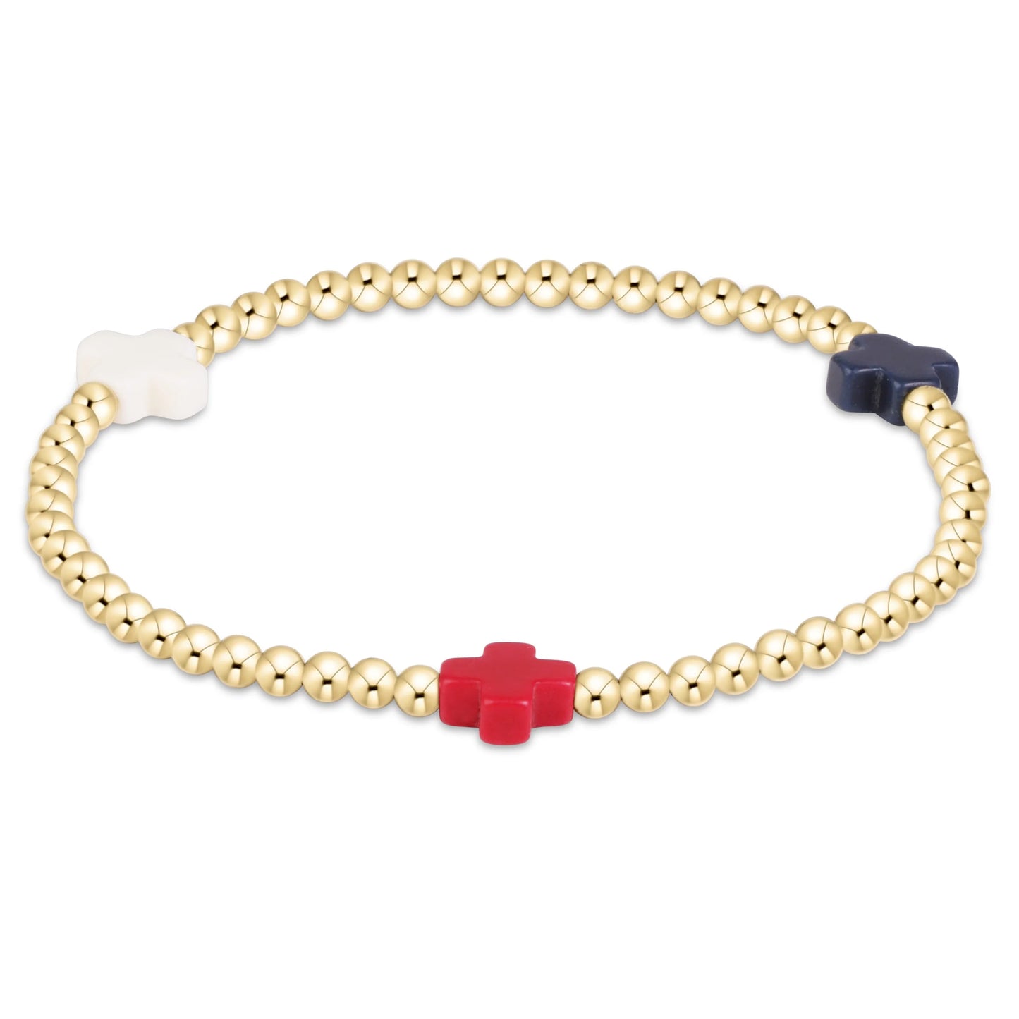 signature cross 3mm gold bracelet - firecracker