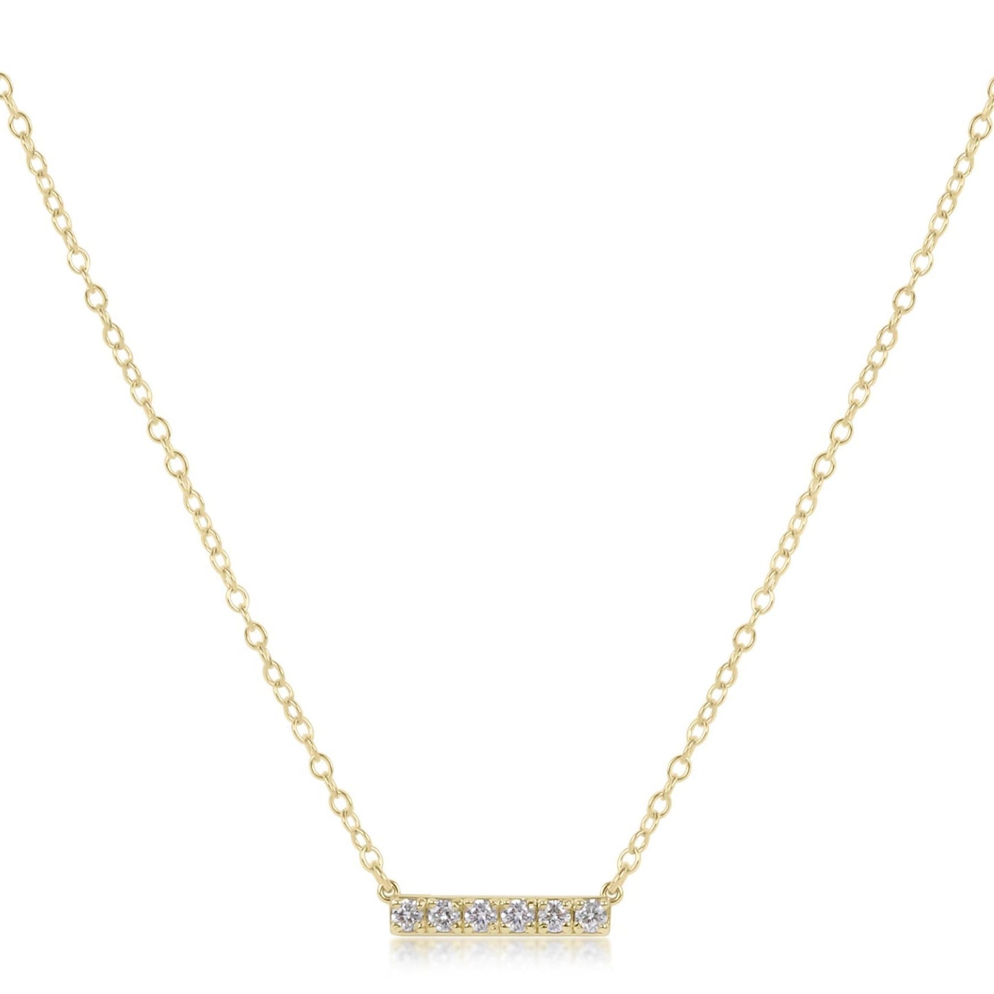 14kt Gold and Diamond Significance Bar Necklace - Six