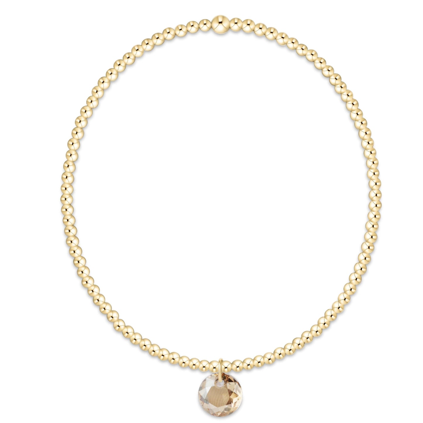 Classic Gold 2mm Bracelet - Reflection Small Charm - 11