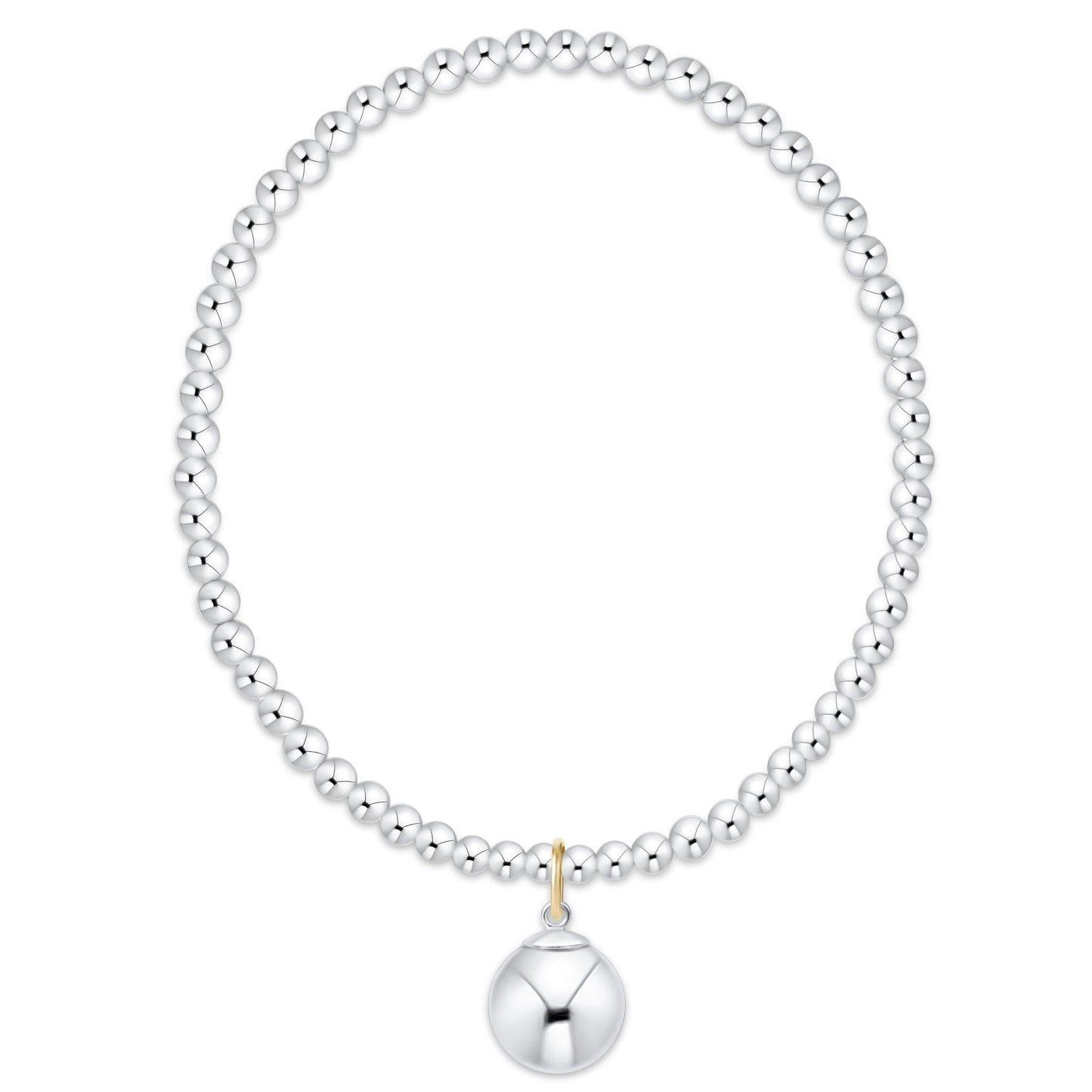 Classic Sterling 3mm Bracelet - Classic Sterling 10mm Charm