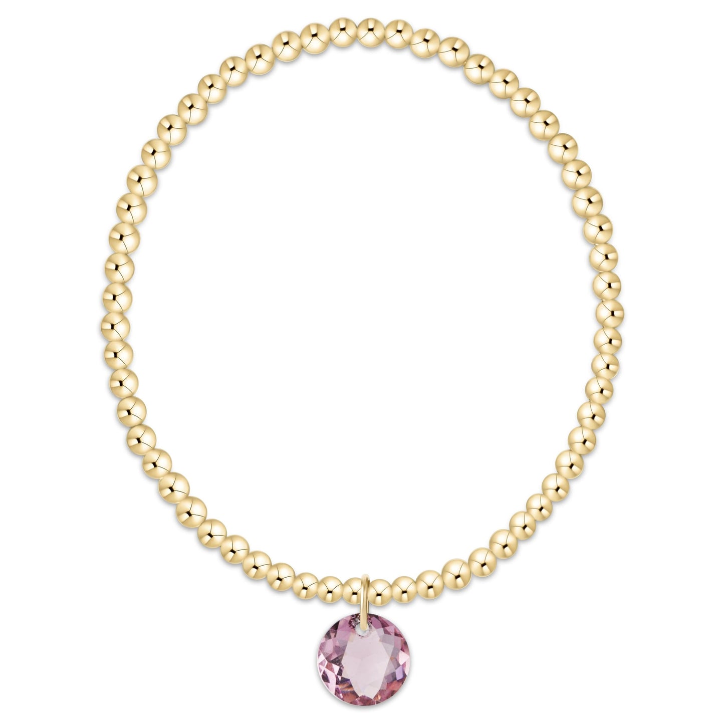 Classic Gold 3mm Bracelet - Reflection Charm - 02