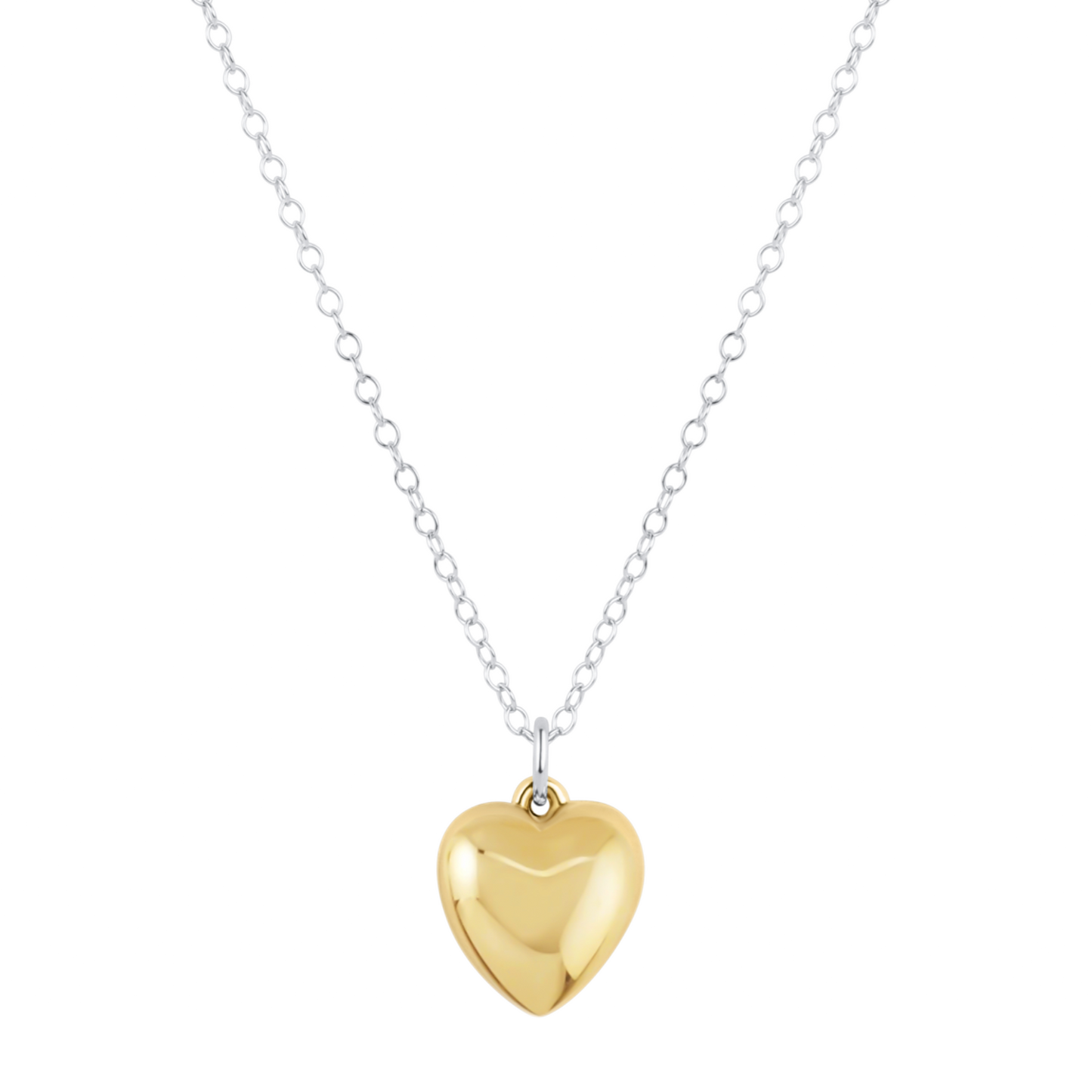16" Necklace Mixed Metal - Love Plush Gold Charm