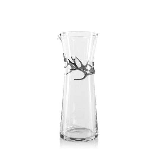 Davos Glass Carafe w/ Pewter Antler