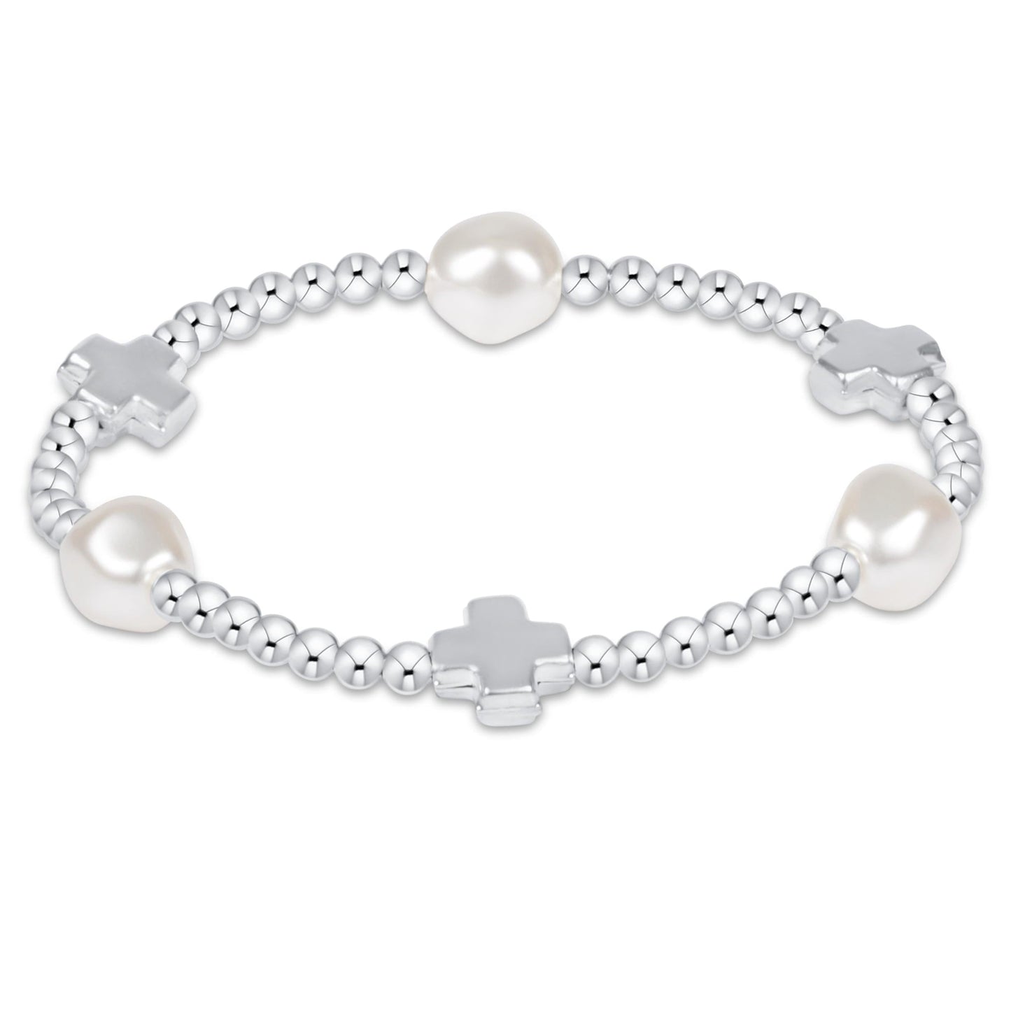 Signature Cross Sterling & Admire Pearl 3mm Sterling Bracelet