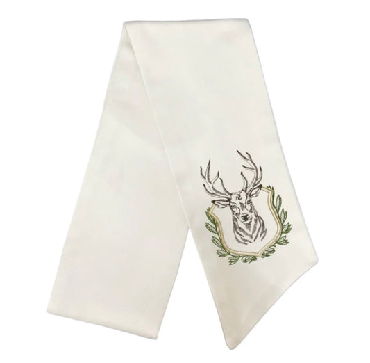 Holiday Stag Wreath Sash