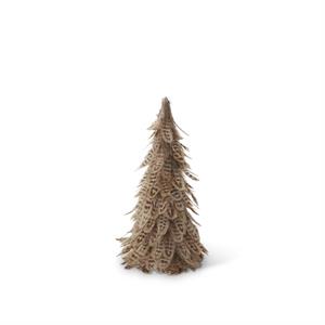 12 Inch Tan w/Dark Brown Stripes Feather Cone Tree