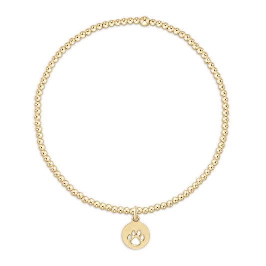 egirl Classic Gold 2mm Bracelet - Paw Print Small Gold Disc