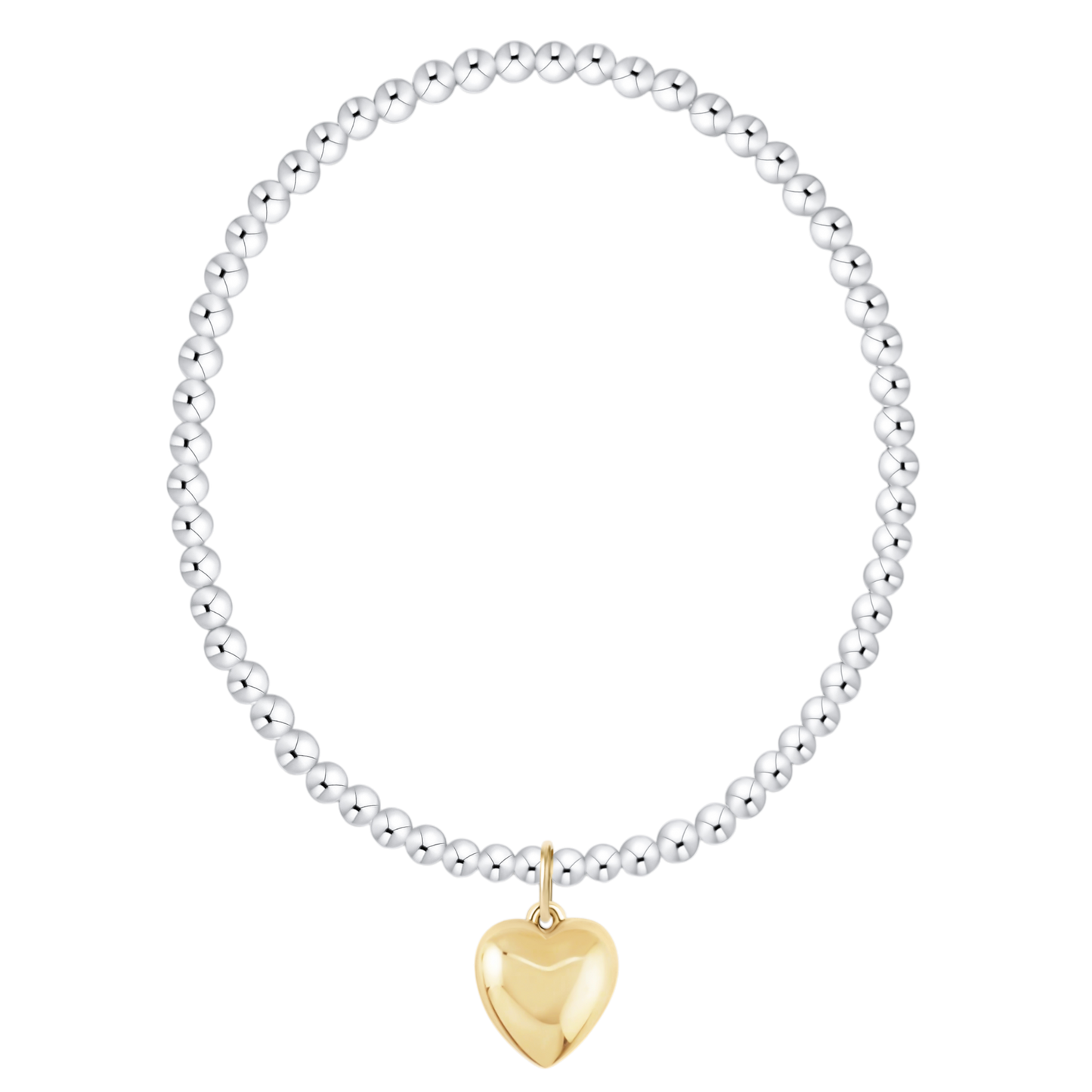 Classic Mixed Metal 3mm Bracelet - Love Plush Gold Charm