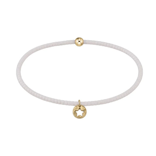 Enewton Hope Classic Bracelet - White - Star Small Gold Disc
