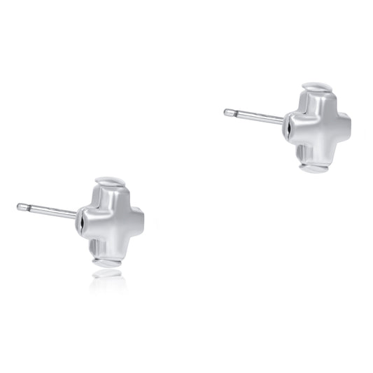 Signature Cross Small Sterling Studs - Sterling