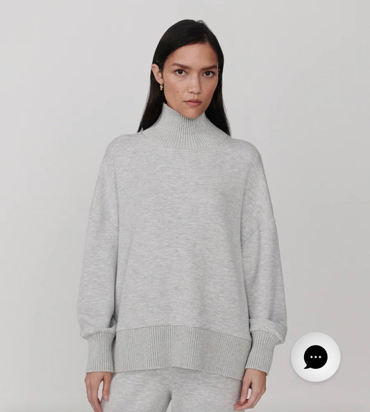Barker High Neck Sweat-Light grey Marl