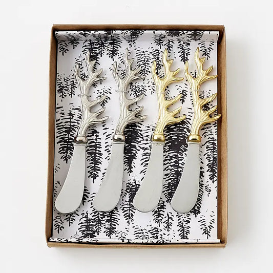 Antler Spreader, Gift Boxed St/4, 2 Asst, Stainles
