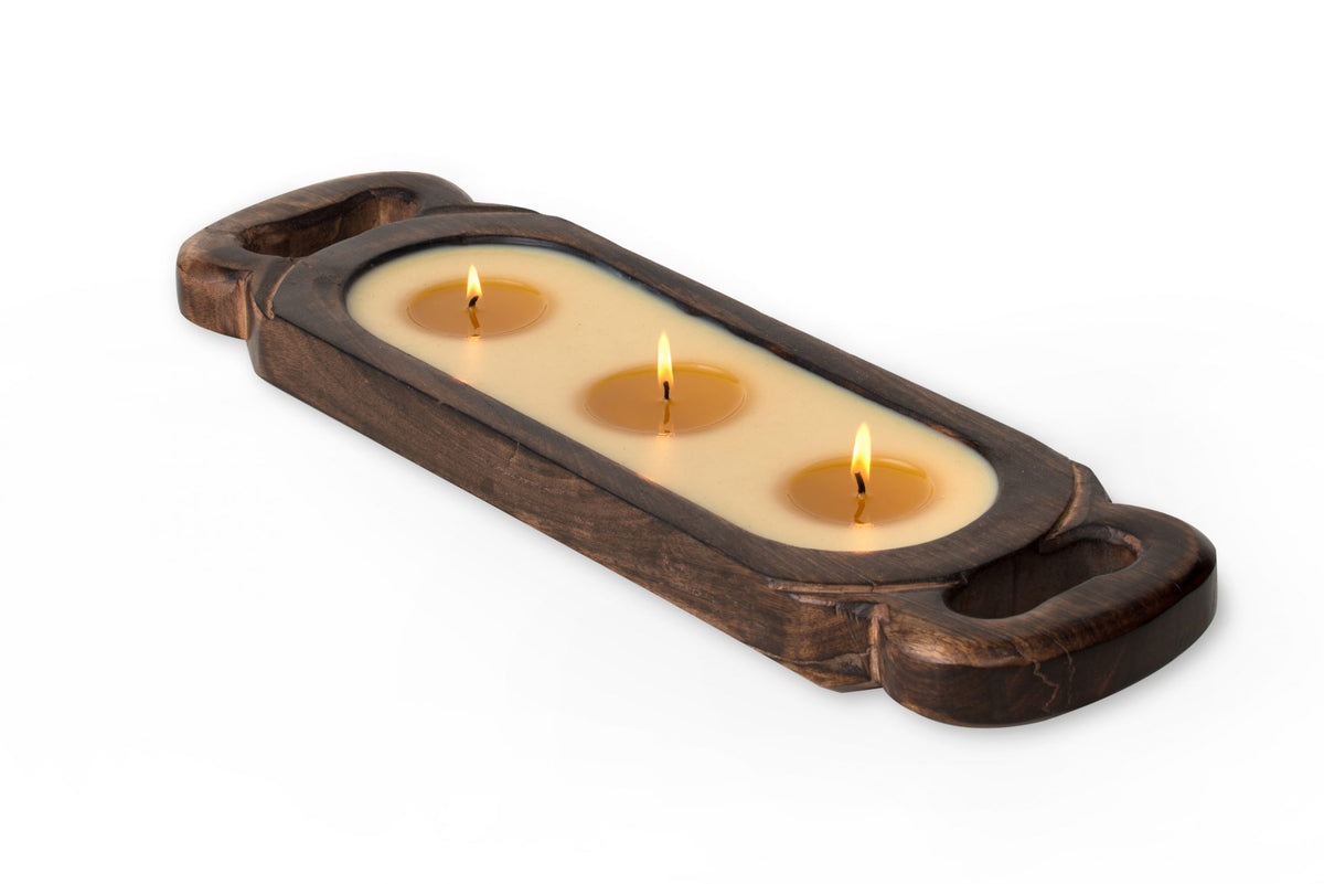 Wood Candle Tray Small-32oz Grapefruit Pine