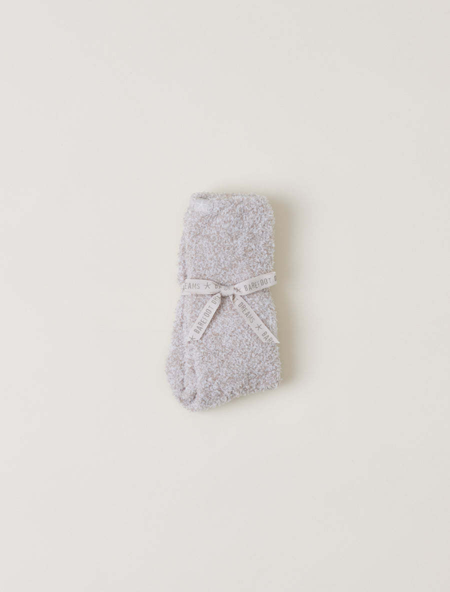 Heathered Socks-Stone/Wht