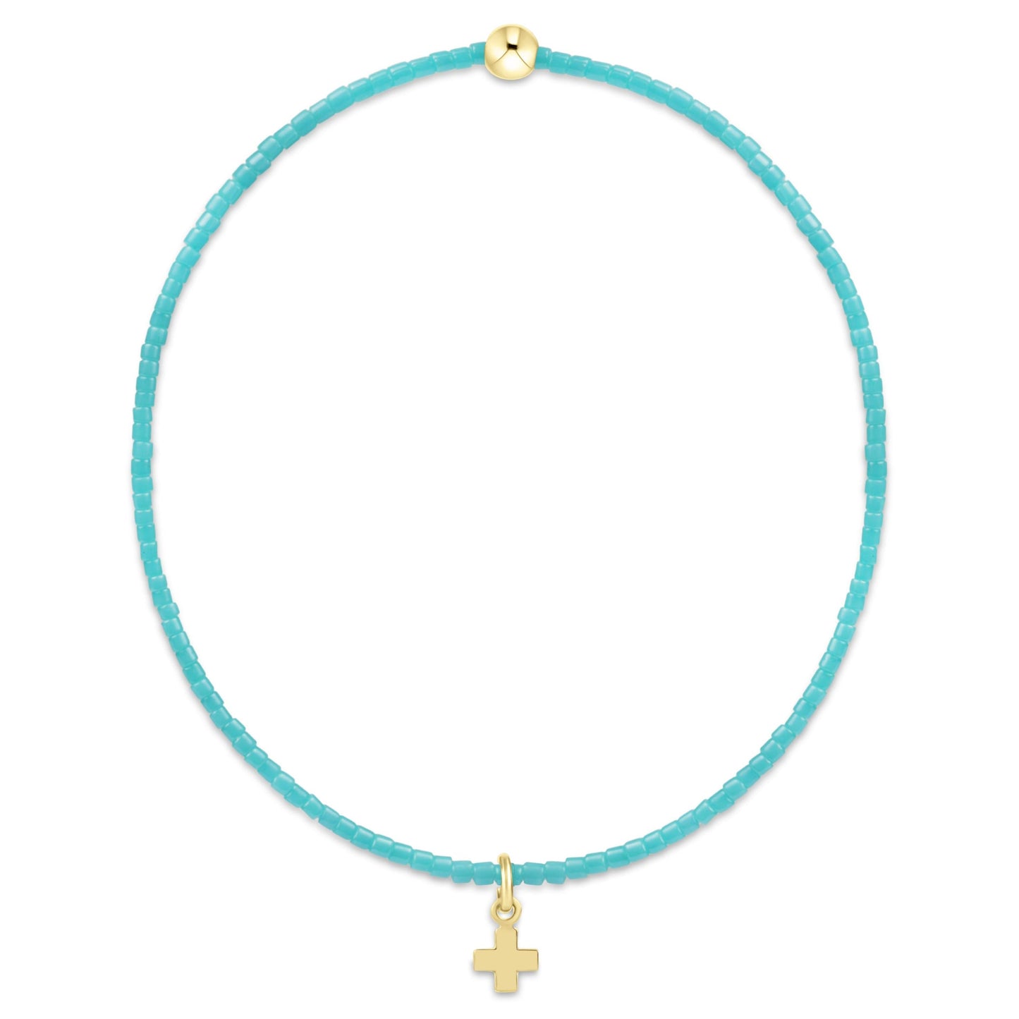 Hope Classic Turquoise Bracelet - Signature Cross Small Gold Charm