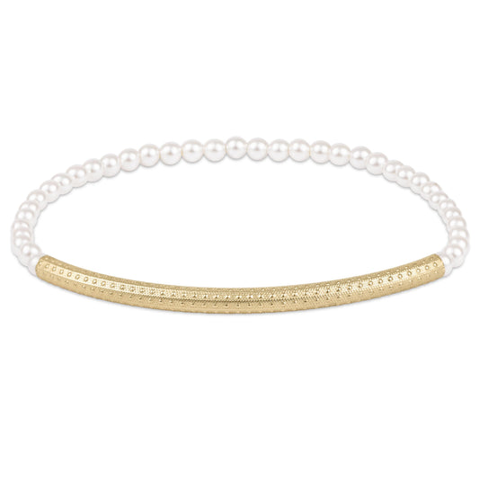 Bliss Bar Textured Pearl 3mm Bracelet