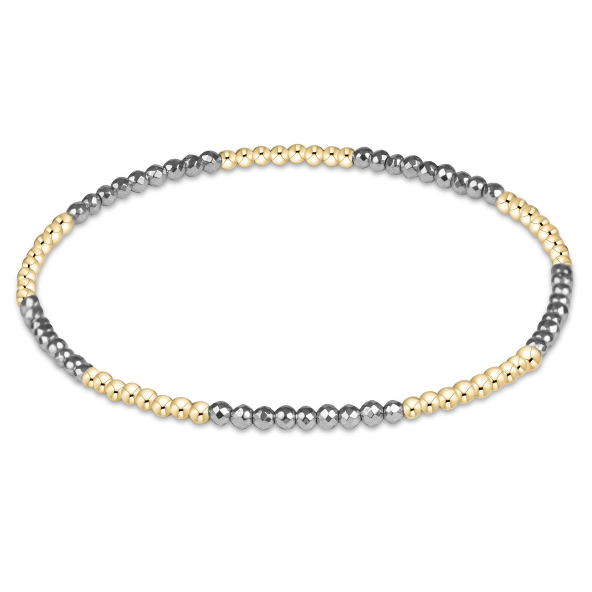 Blissful Silver Faceted Hematite 2mm Bracelet
