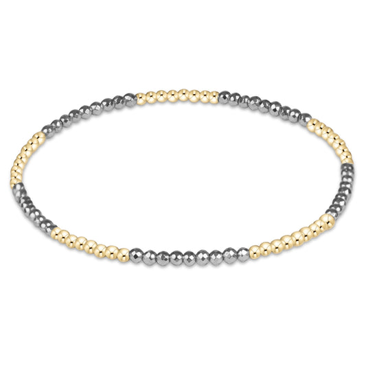 Blissful Silver Faceted Hematite 2mm Bracelet