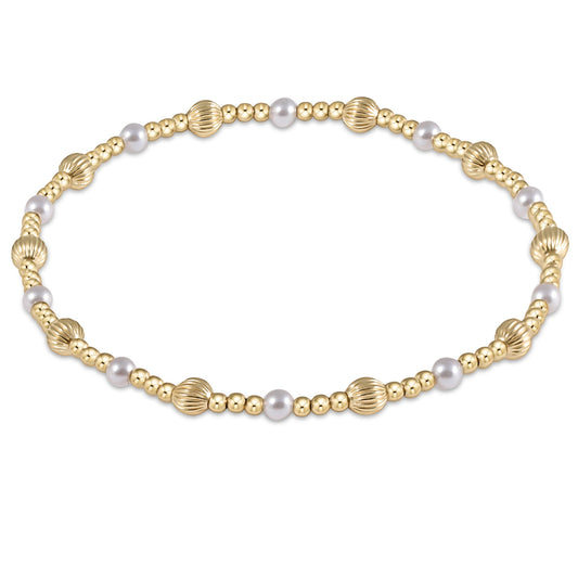 Dignity Sincerity Gold 4mm Bracelet - Pearl
