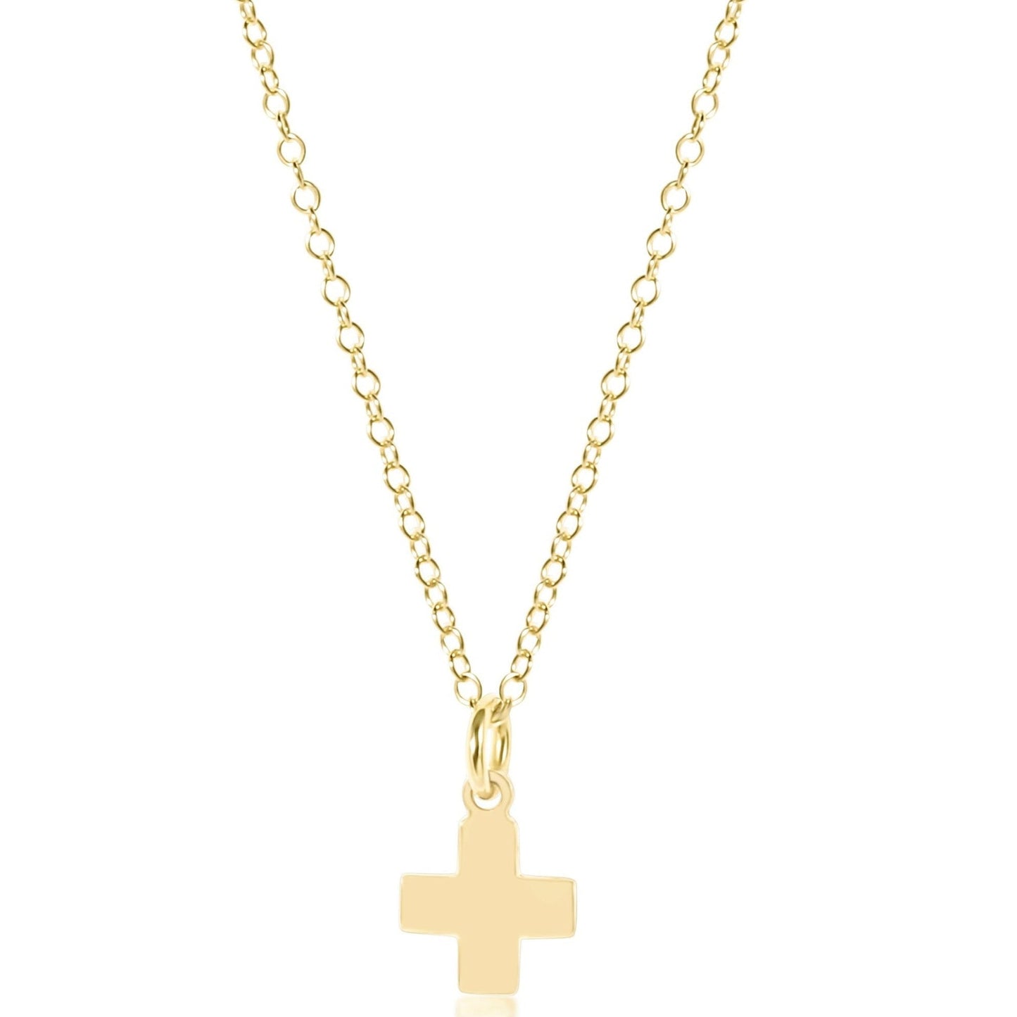 16" Necklace Gold - Signature Cross Gold Charm