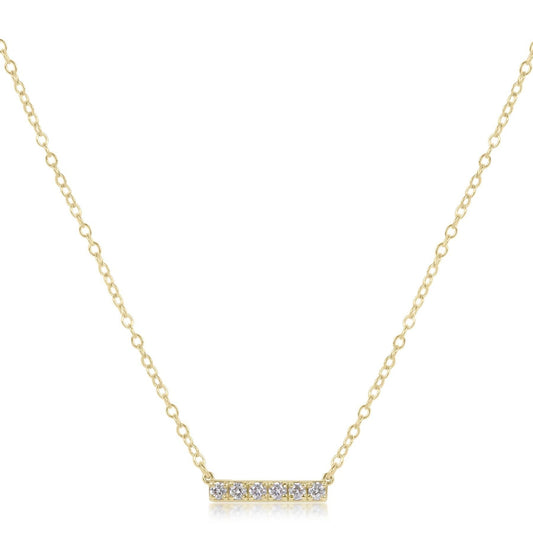 14kt Gold and Diamond Significance Bar Necklace - Six