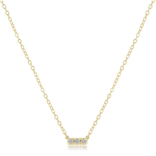 14kt Gold and Diamond Significance Bar Necklace - Three