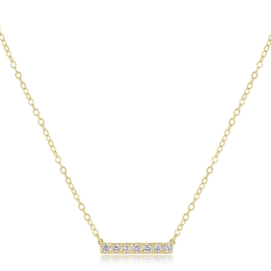 14kt Gold and Diamond Significance Bar Necklace - Seven