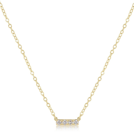 14kt Gold and Diamond Significance Bar Necklace - Four