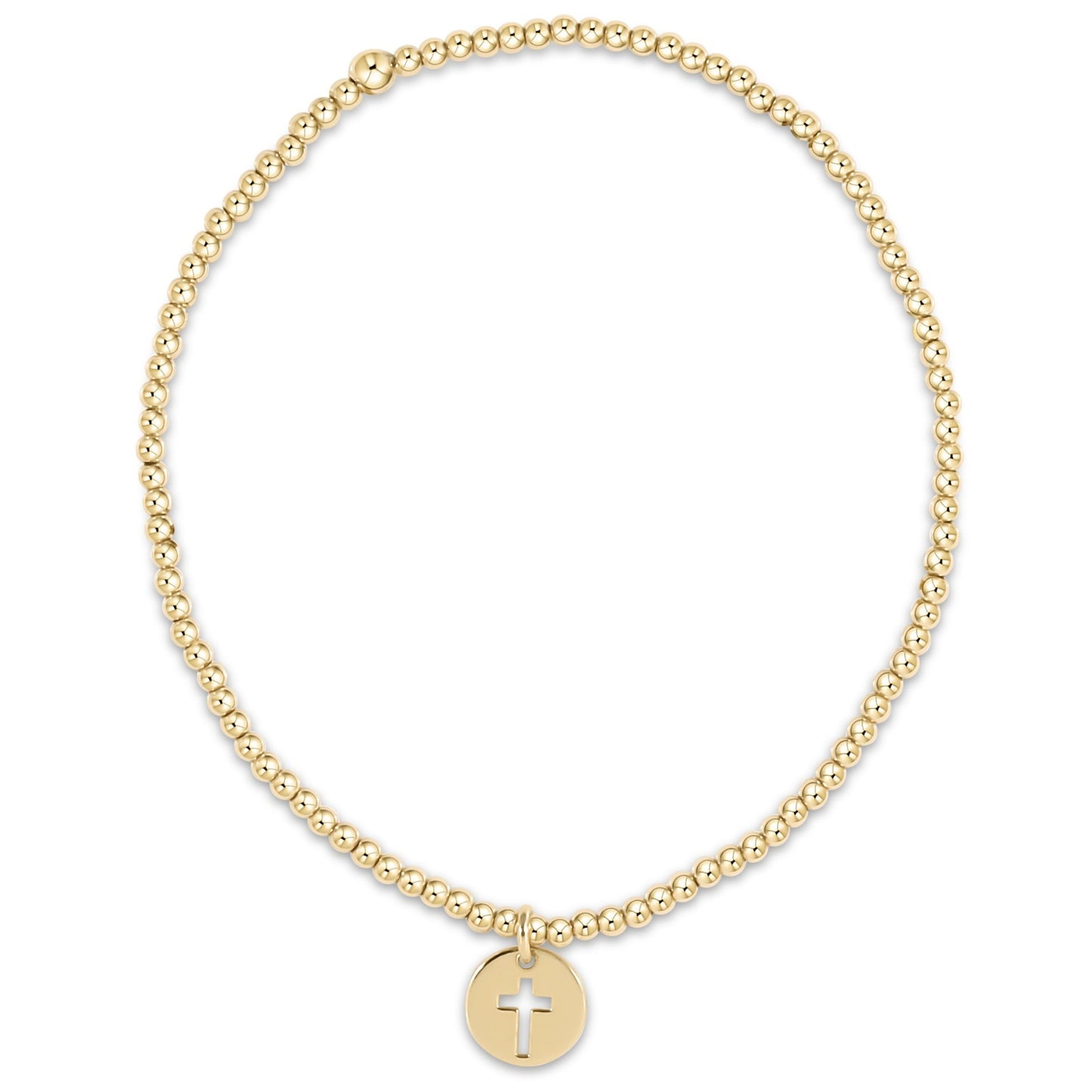 Classic Gold 2mm Bracelet - Blessed Small Gold Disc