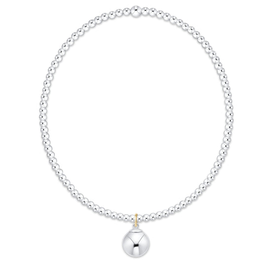 Classic Sterling 2mm Bracelet - Classic Sterling 8mm Charm