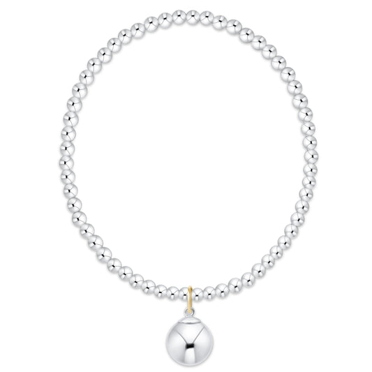Classic Sterling 3mm Bracelet - Classic Sterling 10mm Charm