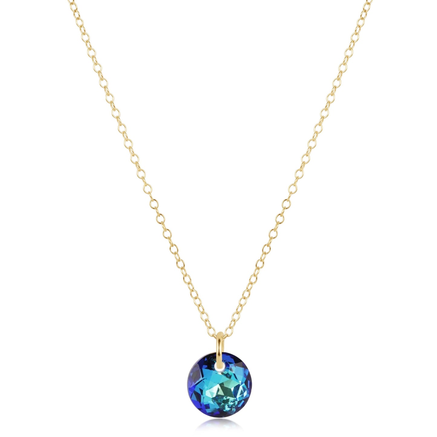 16" Necklace Gold - Reflection Small Charm - 12