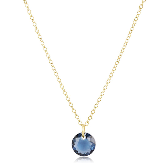 16" Necklace Gold - Reflection Small Charm - 09