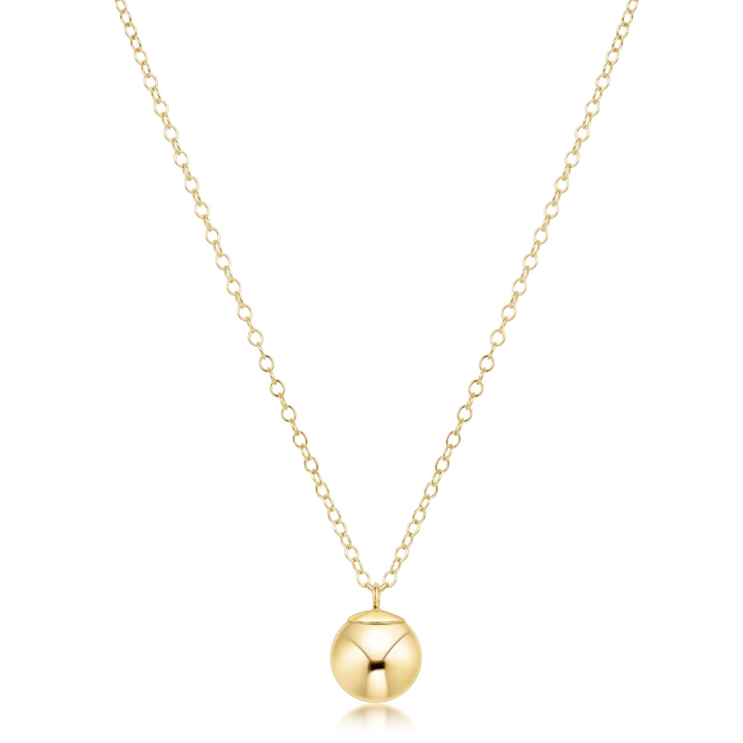 16" Necklace Gold - Classic Gold 8mm Charm
