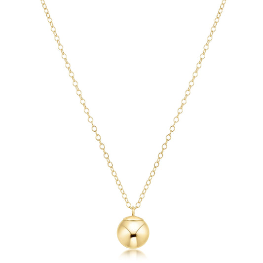 16" Necklace Gold - Classic Gold 8mm Charm
