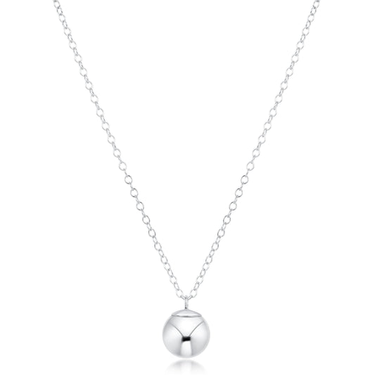 16" Necklace Sterling - Classic Sterling 10mm Charm