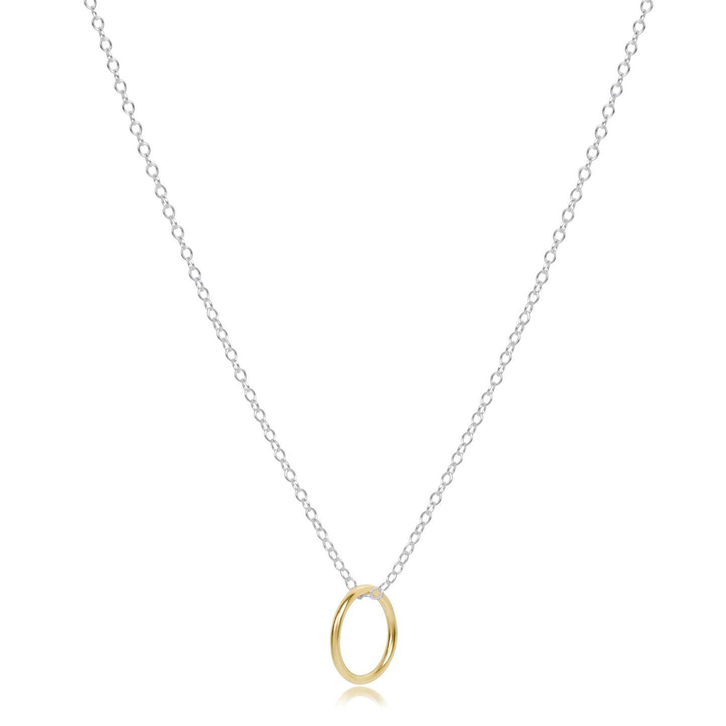 16" Necklace Mixed Metal - Halo Gold Charm