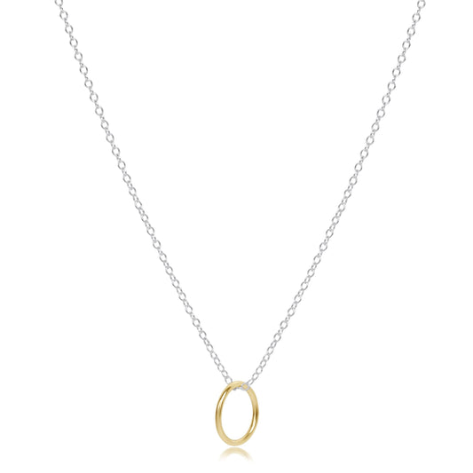 16" Necklace Mixed Metal - Halo Gold Charm