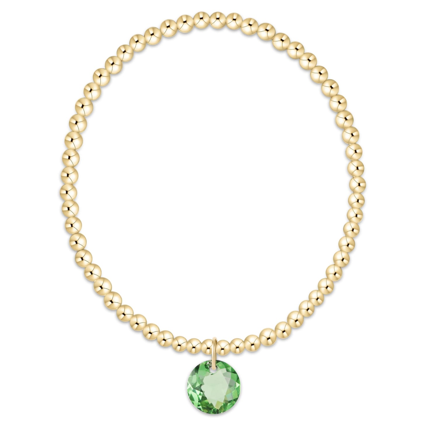 Classic Gold 3mm Bracelet - Reflection Charm - 08