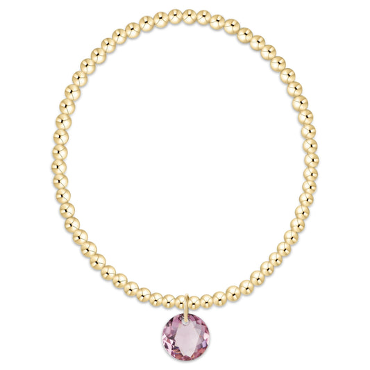 Classic Gold 3mm Bracelet - Reflection Charm - 02