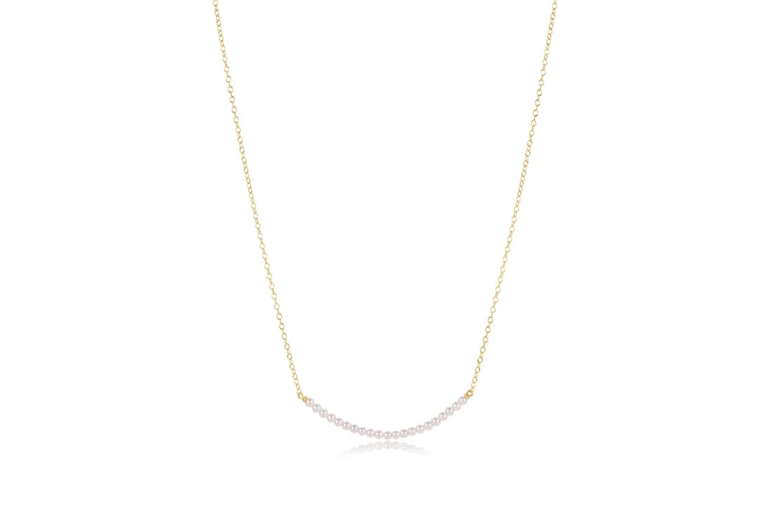 16" Necklace gold - beaded bliss small pearl