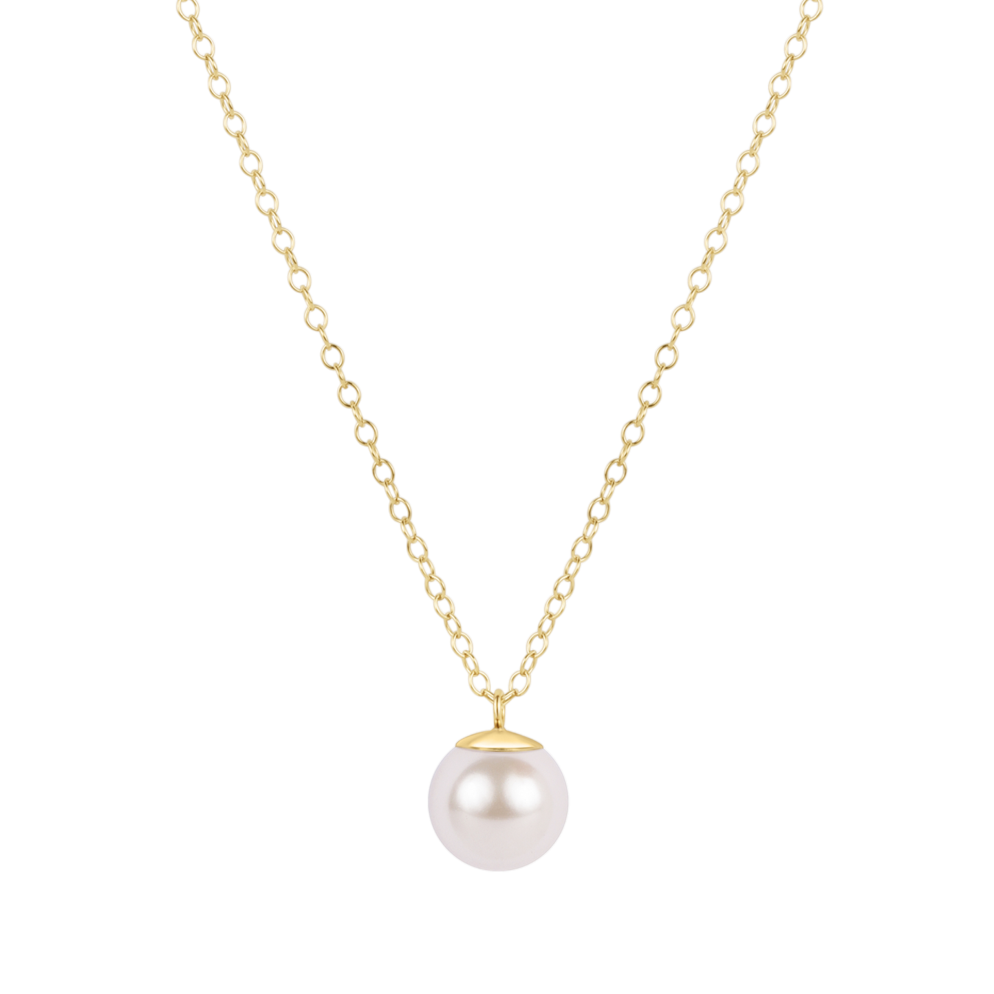 16" Necklace Gold - Classic Pearl 10mm Charm