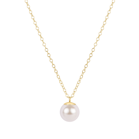 16" Necklace Gold - Classic Pearl 10mm Charm