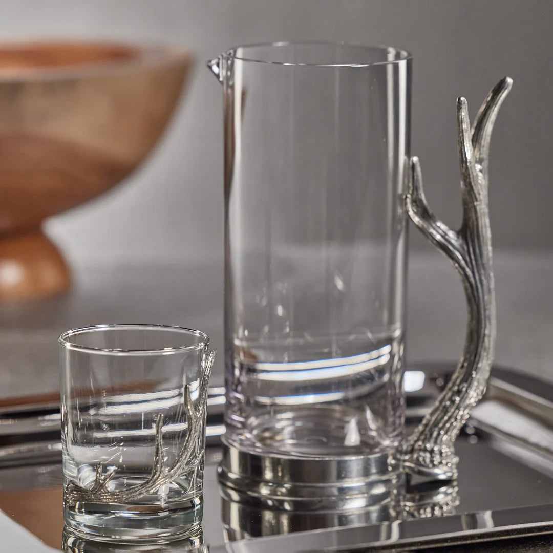 Davos Rock Glass w/Pewter Antler