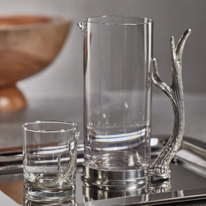 Davos Rock Glass w/Pewter Antler