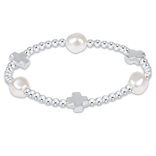 Signature Cross Sterling & Admire Pearl 3mm Sterling Bracelet