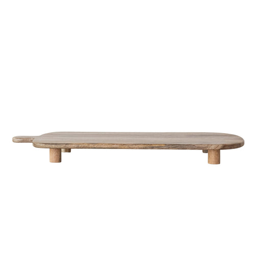 Mango Wood Footed Serving Board with Handle