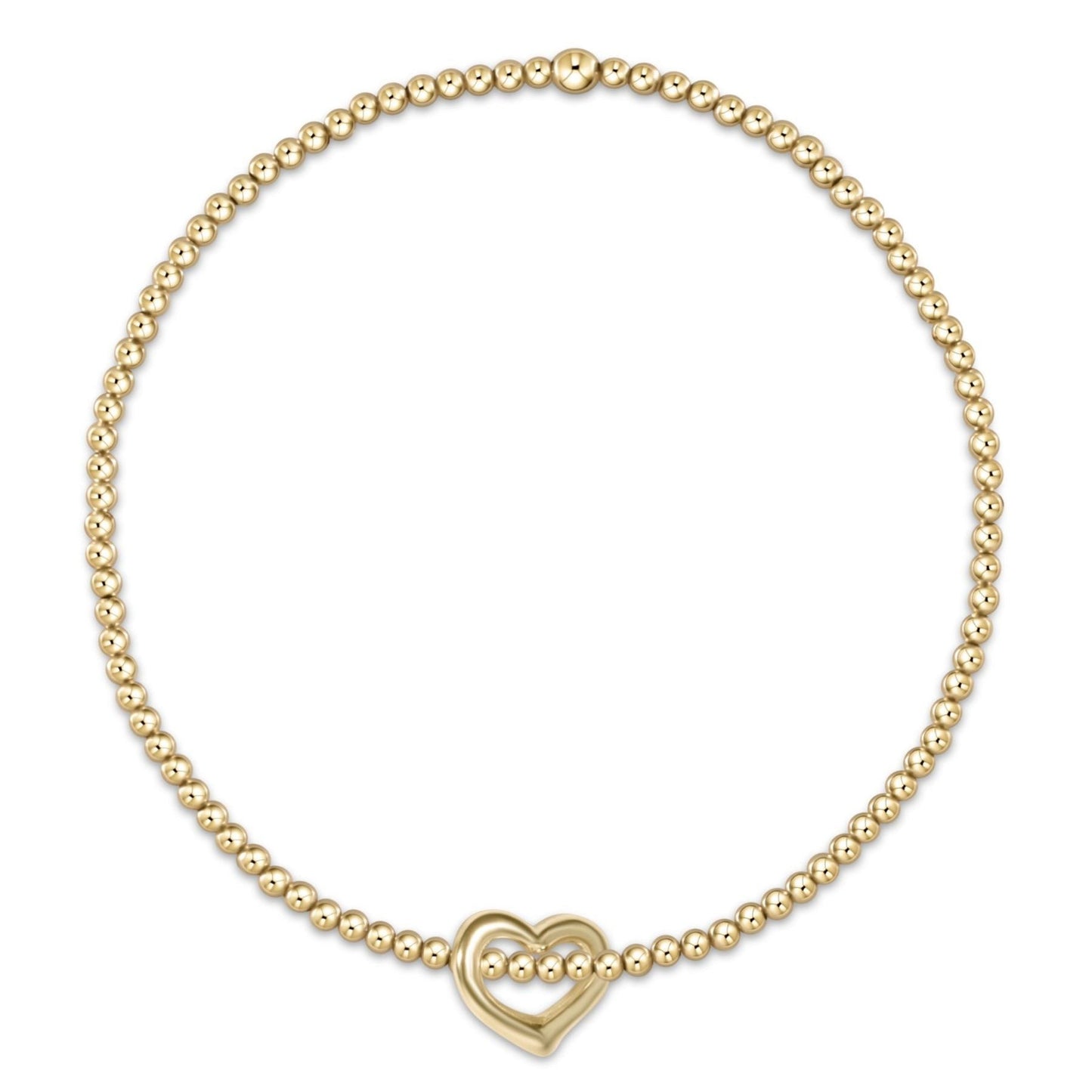 egirl Classic Gold 2mm Bracelet - Love Small Gold Charm