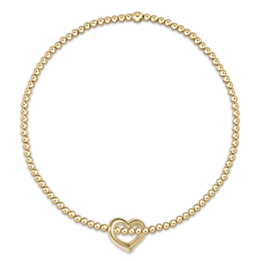 egirl Classic Gold 2mm Bracelet - Love Small Gold Charm